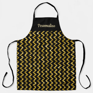 Tablier Elégante Parties scintillant d'or noir Chevron Mo