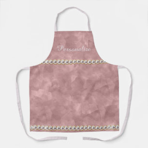 Tablier Elégante perles Mauve Aquarelle Motif Abstrait