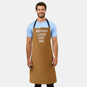Tablier Elégante Terracotta moderne Simple Papa Chef