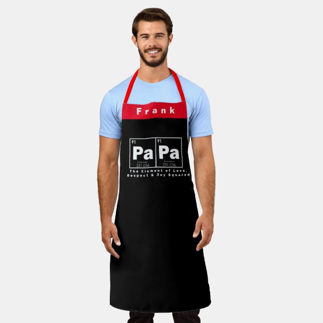 Tablier Éléments de tableau périodique Humour amusant PAPA (Porté)