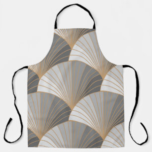 Tablier Éléments gris avec contour doré. motif sans soudur