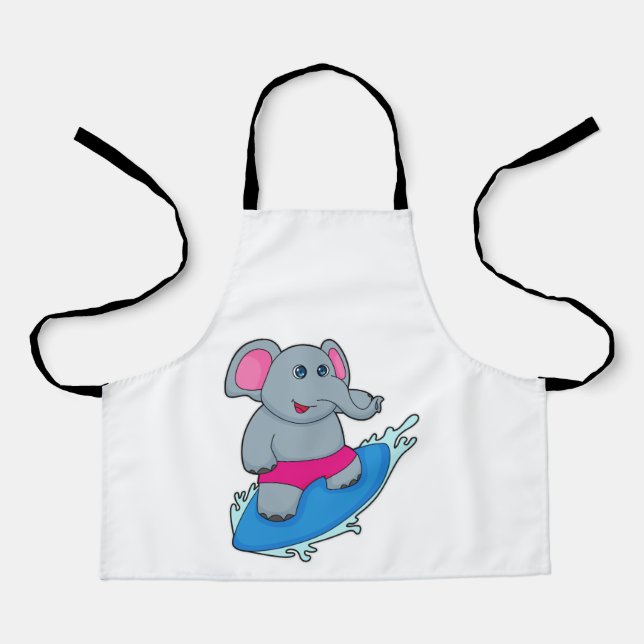 Tablier Elephant as surfer avec surf (Recto)
