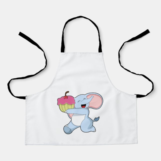 Tablier Eléphant au gâteau (Recto)