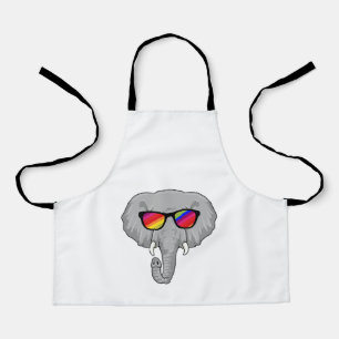 Tablier Eléphant avec lunettes de soleil