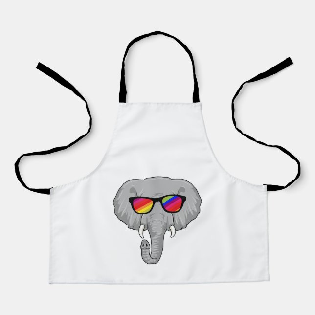Tablier Eléphant avec lunettes de soleil (Recto)