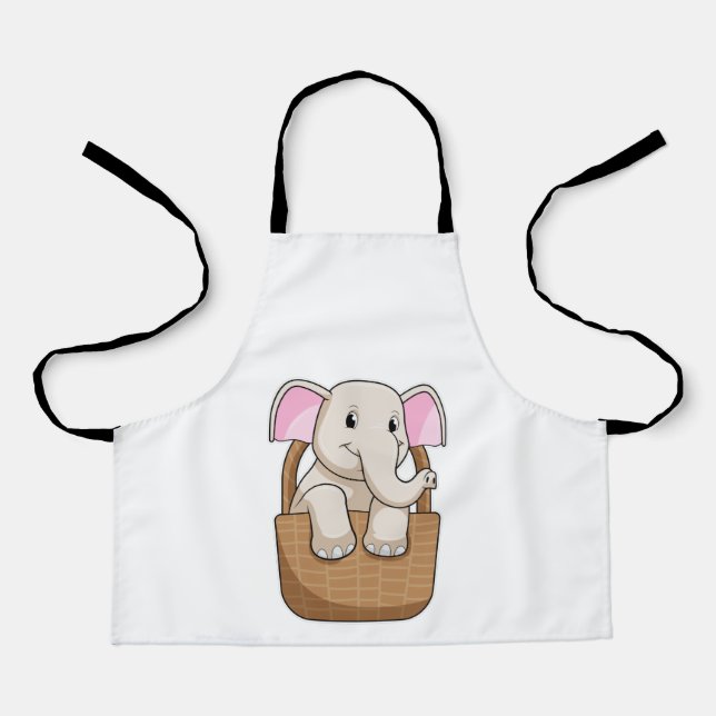 Tablier Eléphant avec panier (Recto)