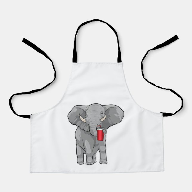 Tablier Eléphant Boire de la tasse (Recto)
