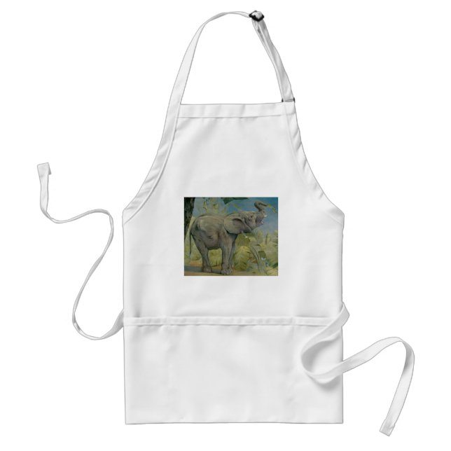 Tablier Eléphant d'Afrique vintage dans la jungle, EJ Detm (Devant)