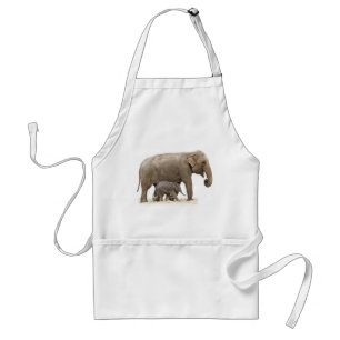 Tablier Éléphant de mère et de bébé