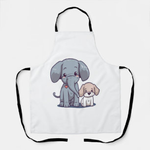 Tablier Eléphant mignon et chien