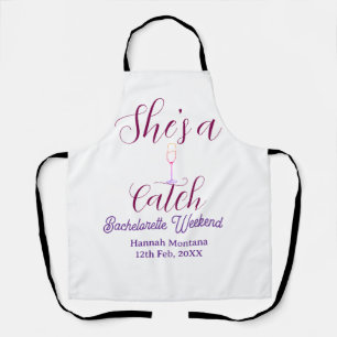 Tablier Elle est une bouteille de champagne de week-end d'