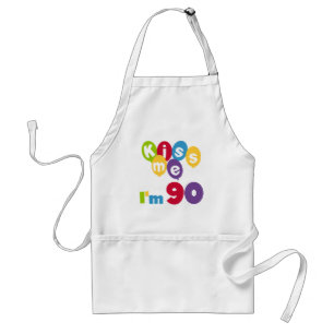 Tablier Embrasse-moi J'ai 90 T-shirts et cadeaux d'anniver
