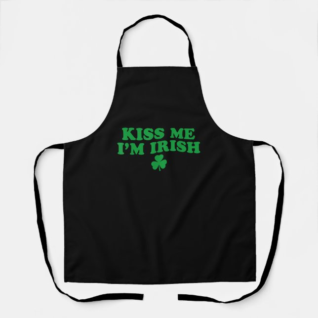 Tablier Embrasse-moi Je suis Shamrock irlandais, Jour de l (Recto)