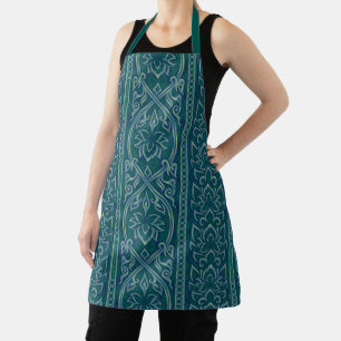 Tablier Emerald Lotus Tapestry Motif - Le Lotus Blanc