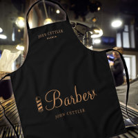 Employé du salon de coiffure personnalisé noir et