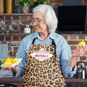 Tablier Empreinte de léopard de signes Vegas personnalisé