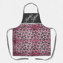Tablier Empreinte de léopard Glittery sur brillant rose ch