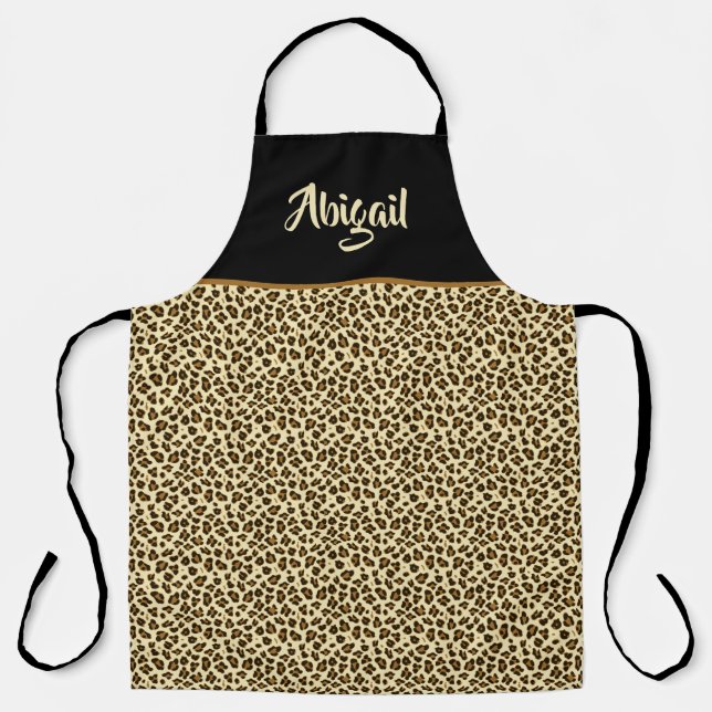 Tablier Empreinte de léopard tendance - Personnalisé  (Recto)