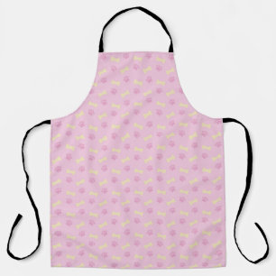 Tablier Empreinte de patte rose Motif d'os chien