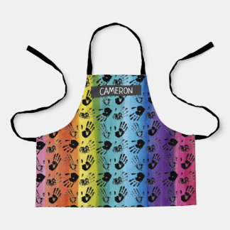 Tablier Empreinte de peinture Arc-en-ciel sur toute l'impr