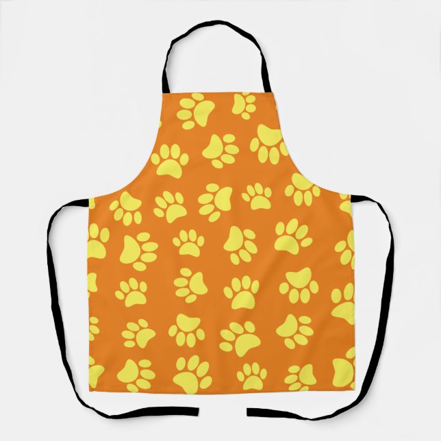 Tablier Empreintes de pattes de chiens jaunes partout dans (Recto)
