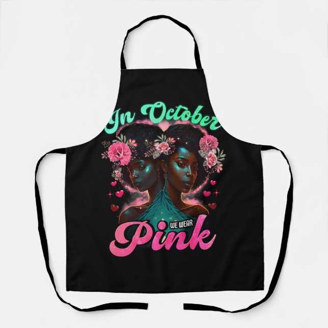 Tablier En Octobre Nous Portons Pink Breast Cancer Sensibi (Recto)