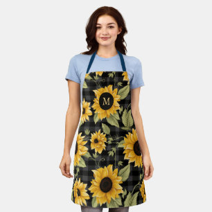 Tablier en vichy Motif tournesol