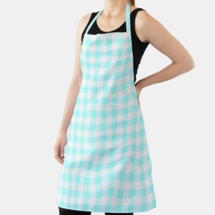 Tablier en vichy Vérifier Motif bleu clair