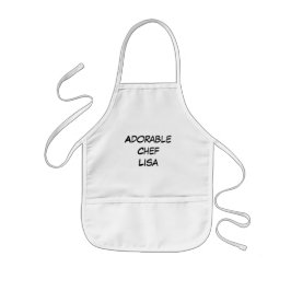 Tablier Enfant Adorable Chef Liza Texte personnalisé