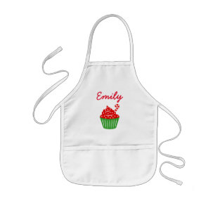 Tablier Enfant Aire de cuisson au cupcake de Noël pour enfants