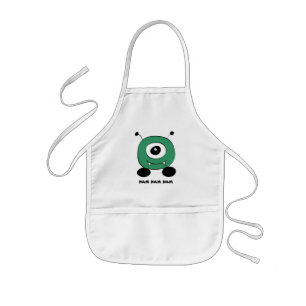 Tablier Enfant Alien vert drôle mignon