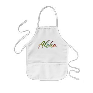 Tablier Enfant Aloha lettrage tropical heureux - Hawaï Hawai'i
