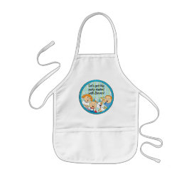 Tablier Enfant Apron Children Zeevie et Friends for Hanoukka Blu
