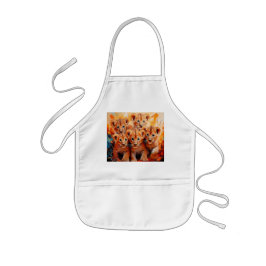 Tablier Enfant Apron - Cinq Lions Cubs Oeuvre