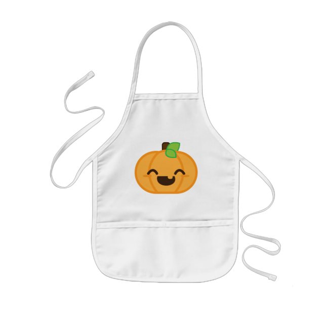 Tablier Enfant Apron du Citrouille Kawaii Jack-o'-lantern (Devant)