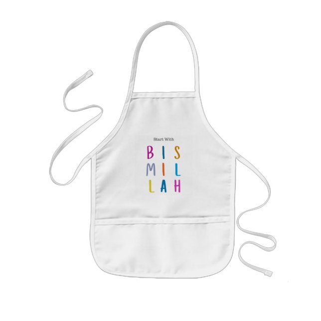 Tablier Enfant Apron Enfants - Commencez par Bismillah (Devant)