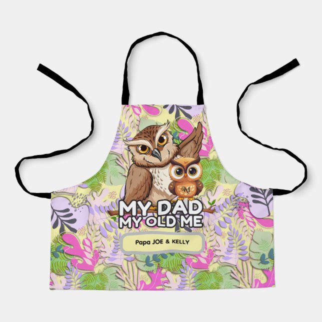 Tablier Enfant Apron : Mon Père Mon Vieux Moi (feuilles) (Recto)