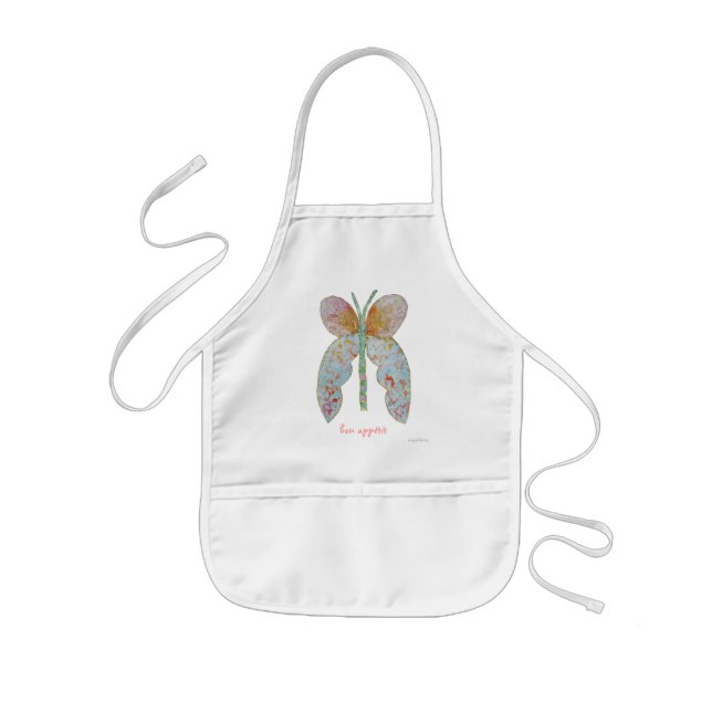 Tablier Enfant apron papillon appétit ariel (Devant)