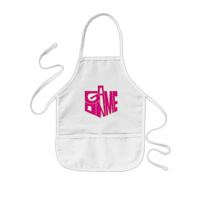 Tablier Enfant Aprons Jeu pour enfants sur rose/or (Devant)