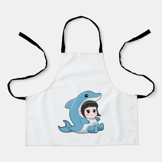 Tablier Enfant avec costume de dauphin (Recto)