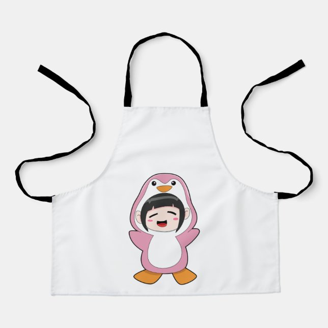 Tablier Enfant avec costume de pingouin (Recto)
