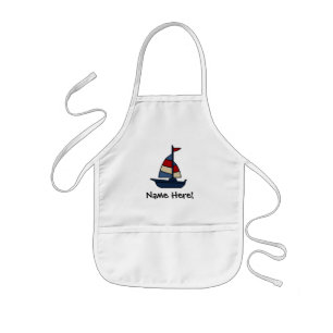 Tablier Enfant Bateau nautique personnalisé Bleu/Tan Boy's