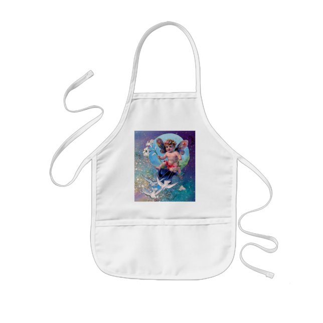 Tablier Enfant BÉBÉ FAIRY AVEC DES POIDS EN PARKLES bleu vert (Devant)