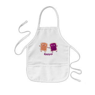 Tablier Enfant Beurre d'arachide mignonne et caricature sandwich 