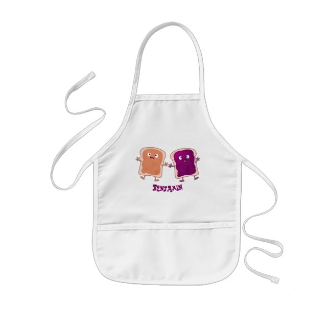 Tablier Enfant Beurre d'arachide mignonne et caricature sandwich  (Devant)