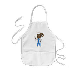 Tablier Enfant Bighorn sheep doctor cartoon illustration