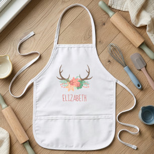 Tablier Enfant Boho Floral Andouillers Mignon Personnalisé