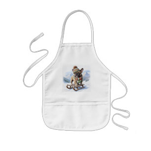 Tablier Enfant Bouledogue français faisant du toboggan