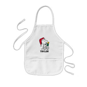 Tablier Enfant cacahuètes   Snoopy Père Noël & Woodstock   Ajoute