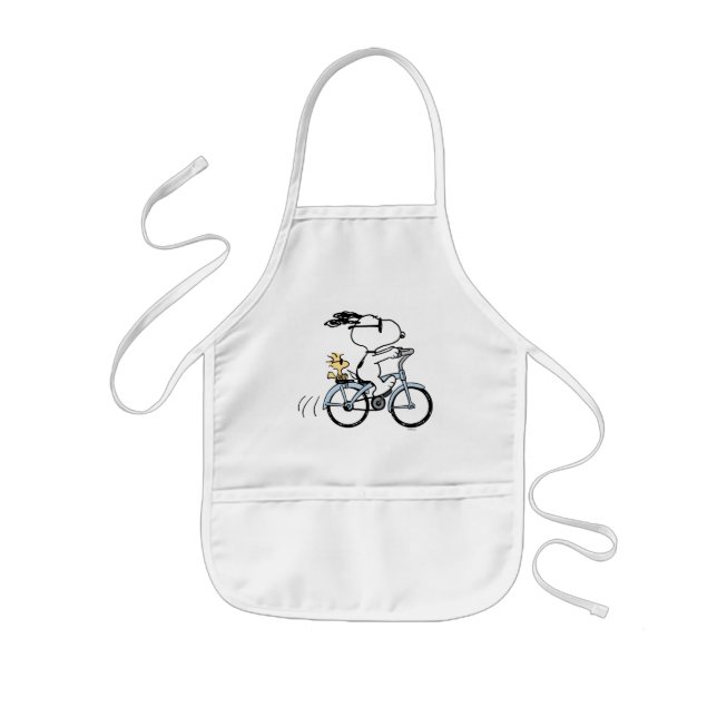 Tablier Enfant cacahuètes | Vélo Snoopy & Woodstock (Devant)